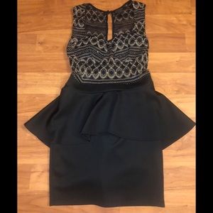Babe Cocktail Peplum Dress Size: L